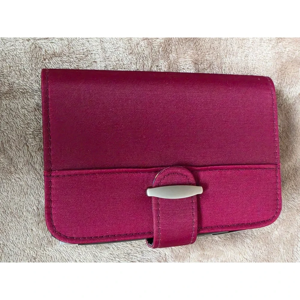 Magenta 6-Ring Binder Personal Organizer Planner with Calculator and Pen Black
